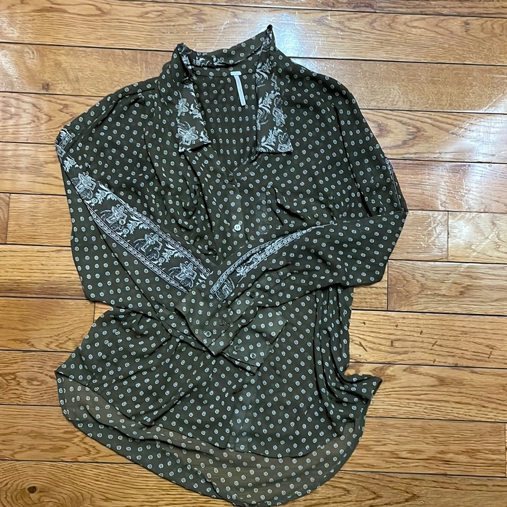 Free People Sheer Button Up